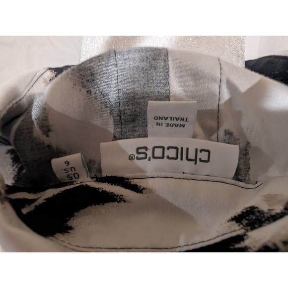 Chico's No Iron Stretch Fairycore Floral Cotton Tunic Top Size 0 US 4 XS Shirt - Picture 5 of 12